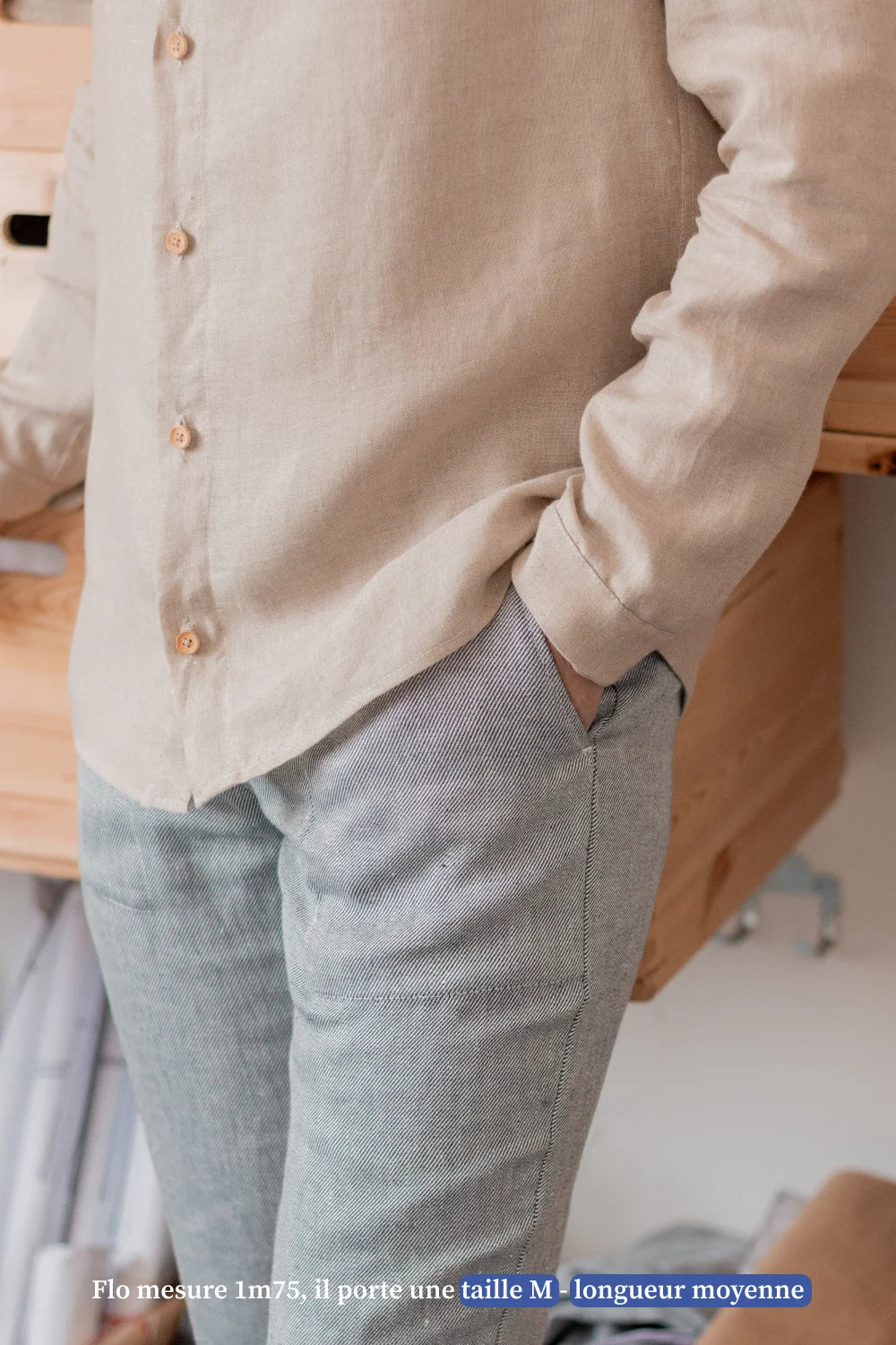 Chino en lin homme - Made in France