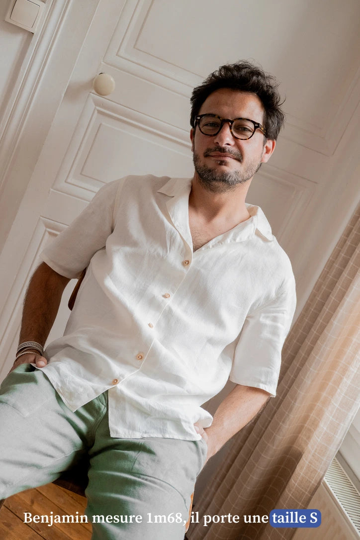 Chemise en lin blanche - Made in France