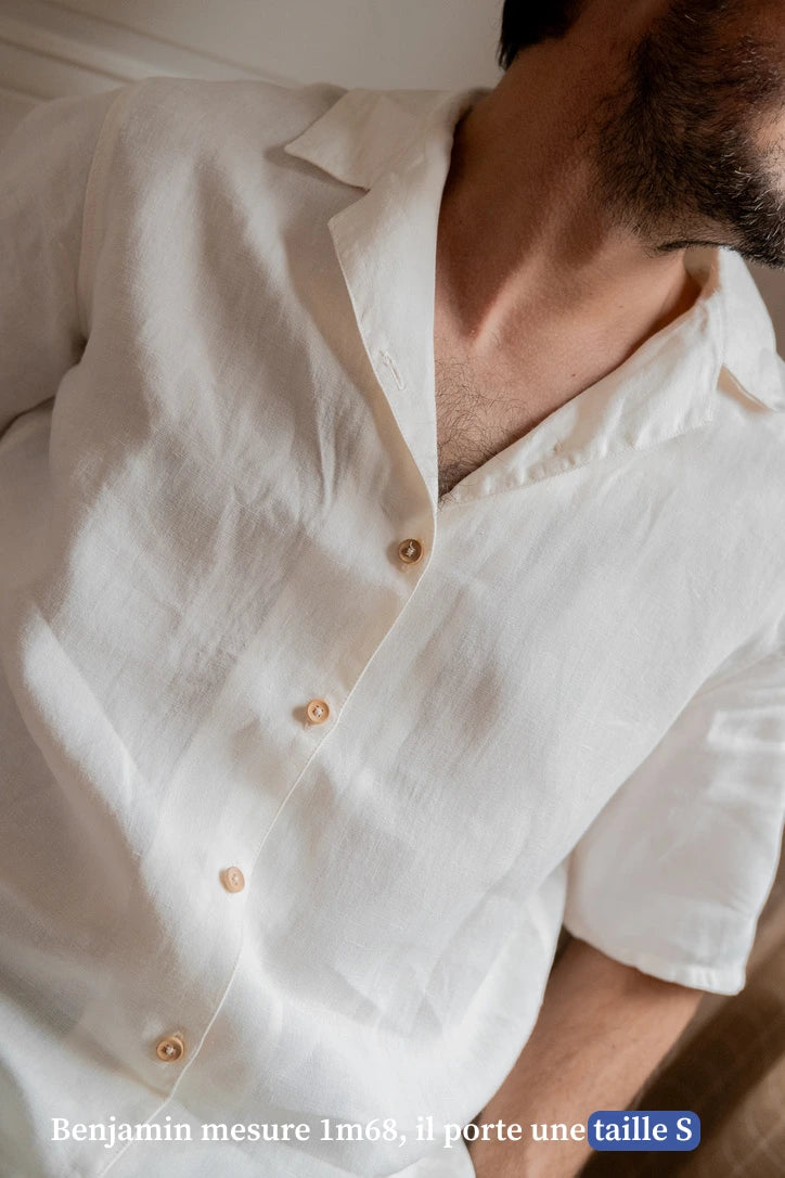 Chemise en lin blanche - Made in France