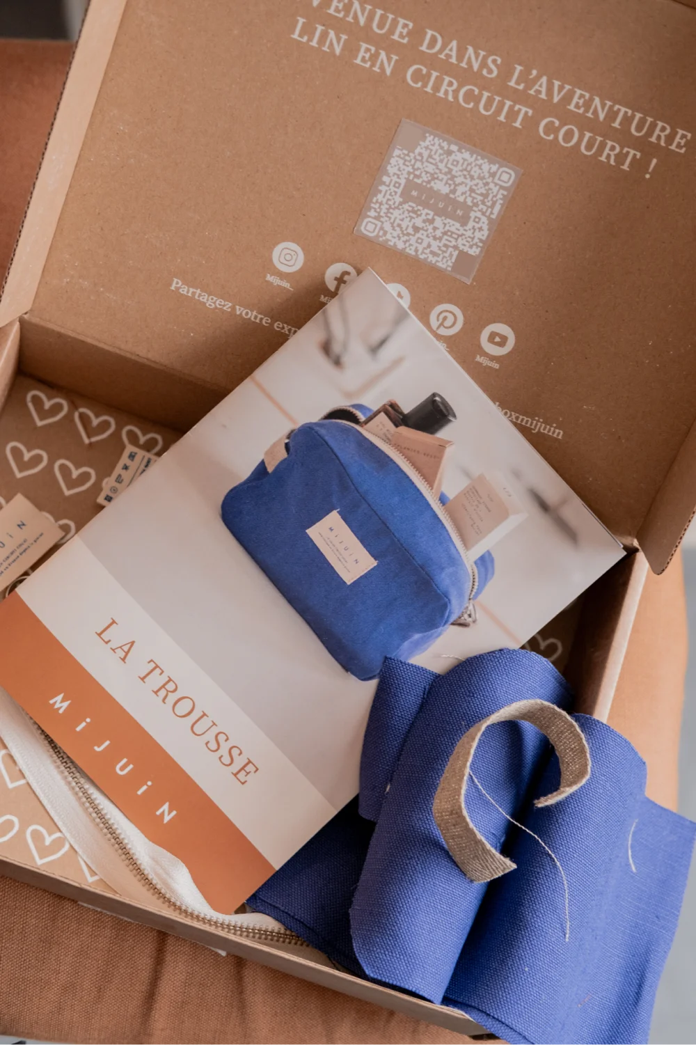 Box de couture DIY trousse en lin