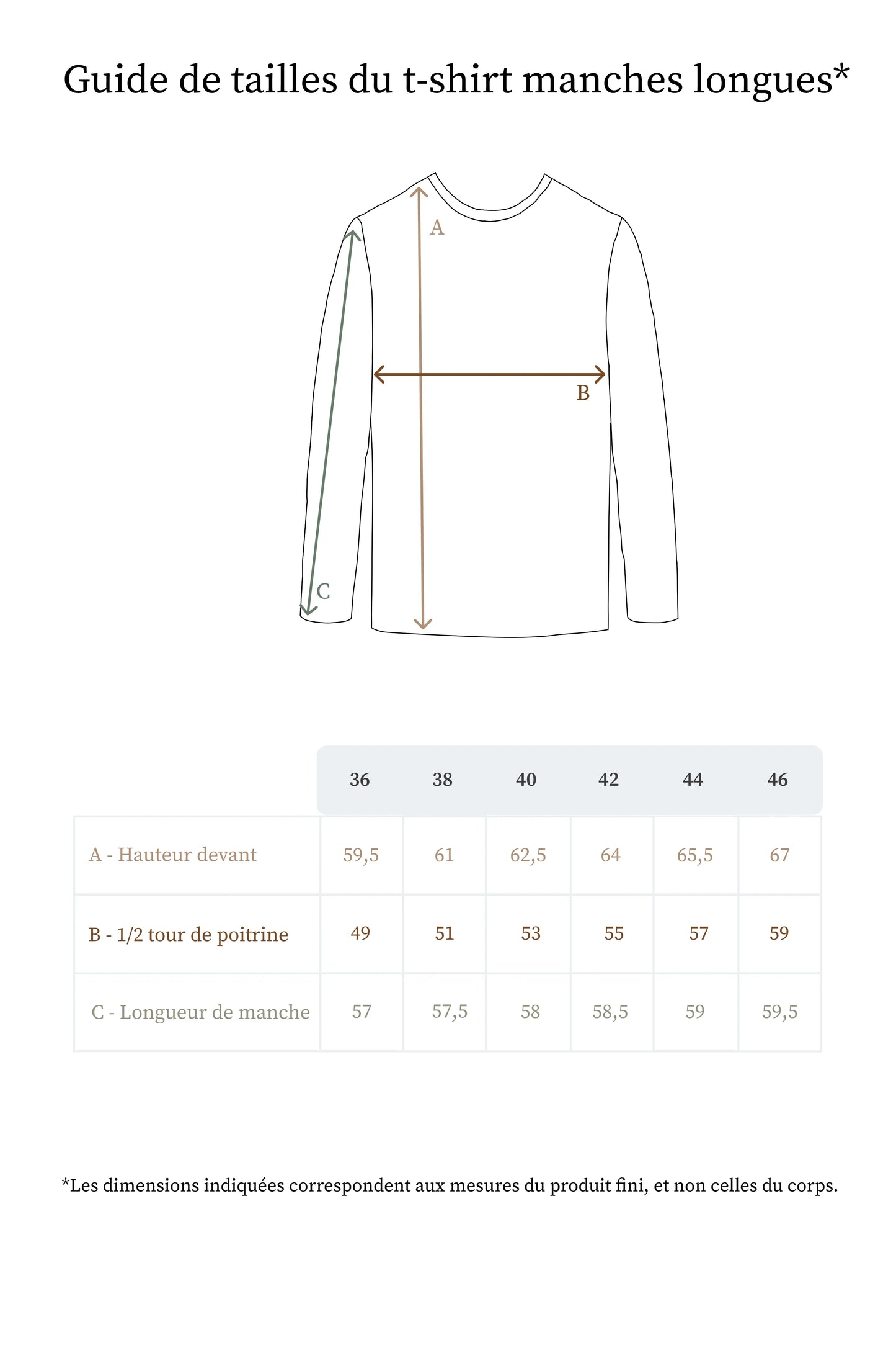 Le t-shirt manches longues beige