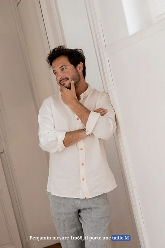 La chemise col boutonné blanche