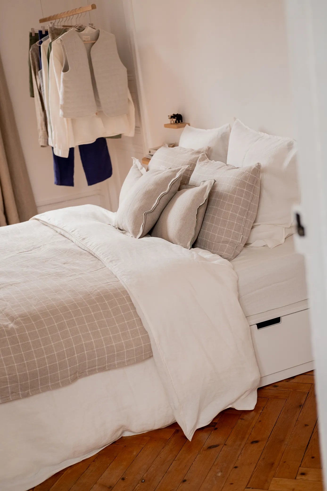 Housse de couette en lin blanche - Made in France linge de lit