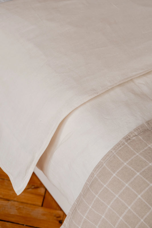 Housse de couette en lin blanche - Made in France linge de lit