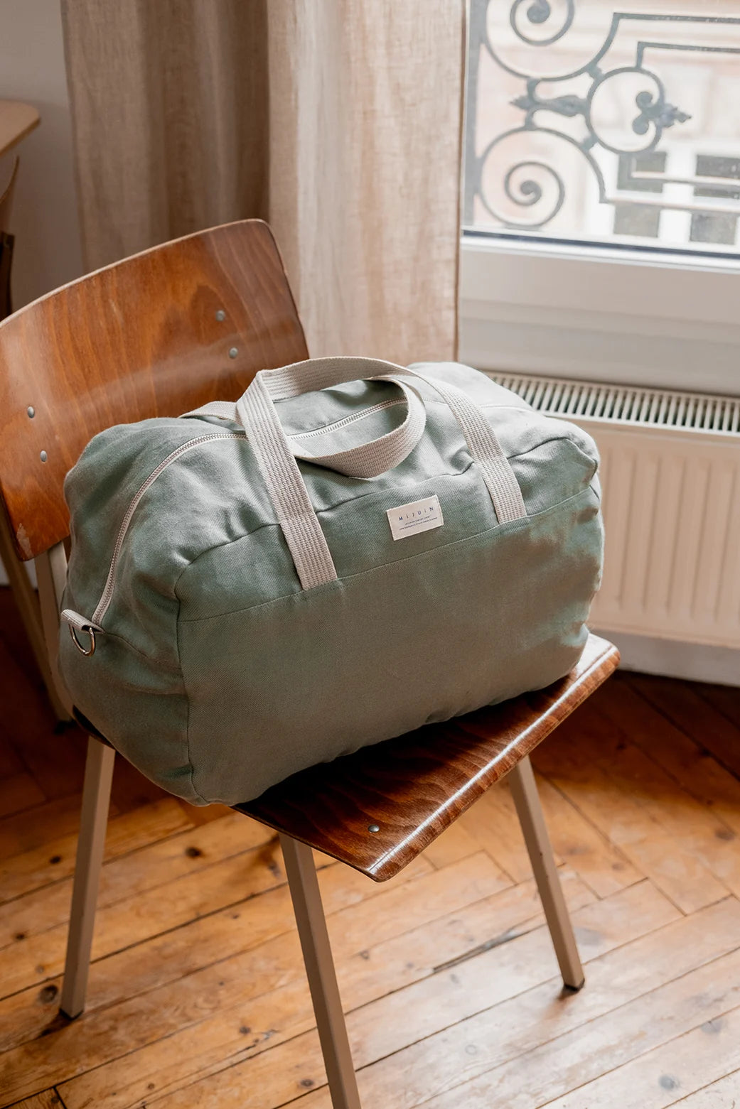 Sac week-end vert en lin - cadeaux Made in France