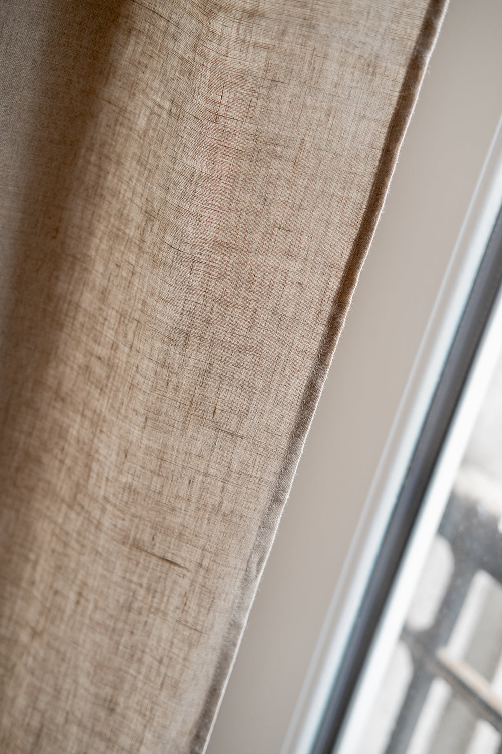 Rideau en lin beige - cadeau de Noël linge de maison Made in France