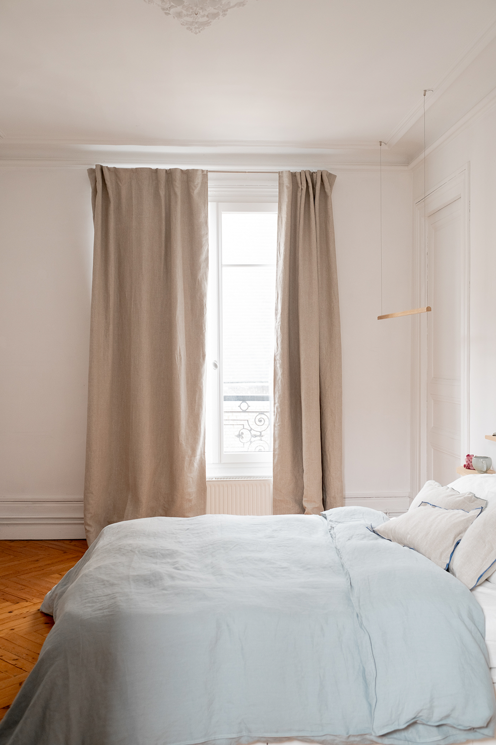 Le rideau en lin beige occultant - Made in France