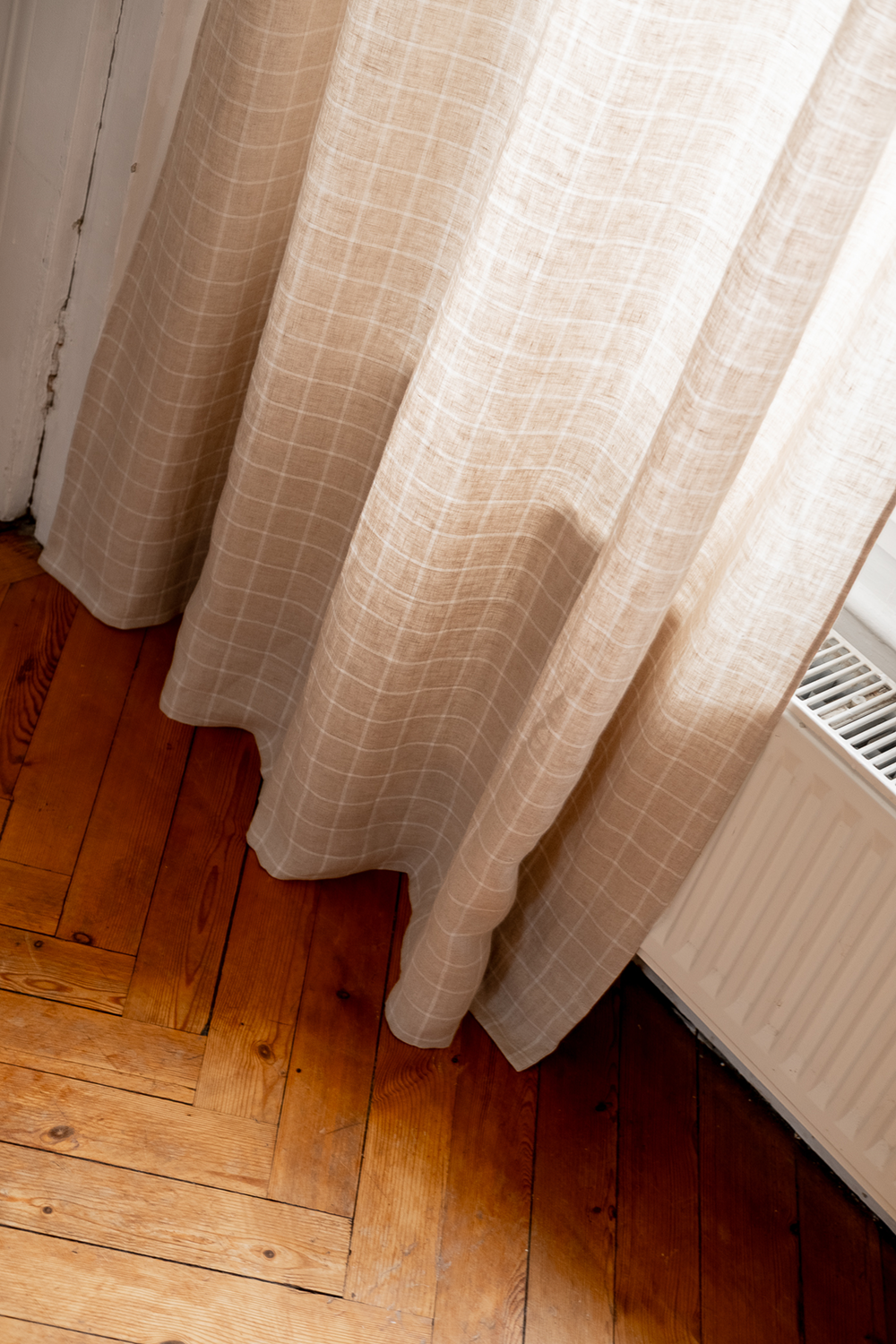 Rideau en lin fin carreaux made in france -Linge de maison
