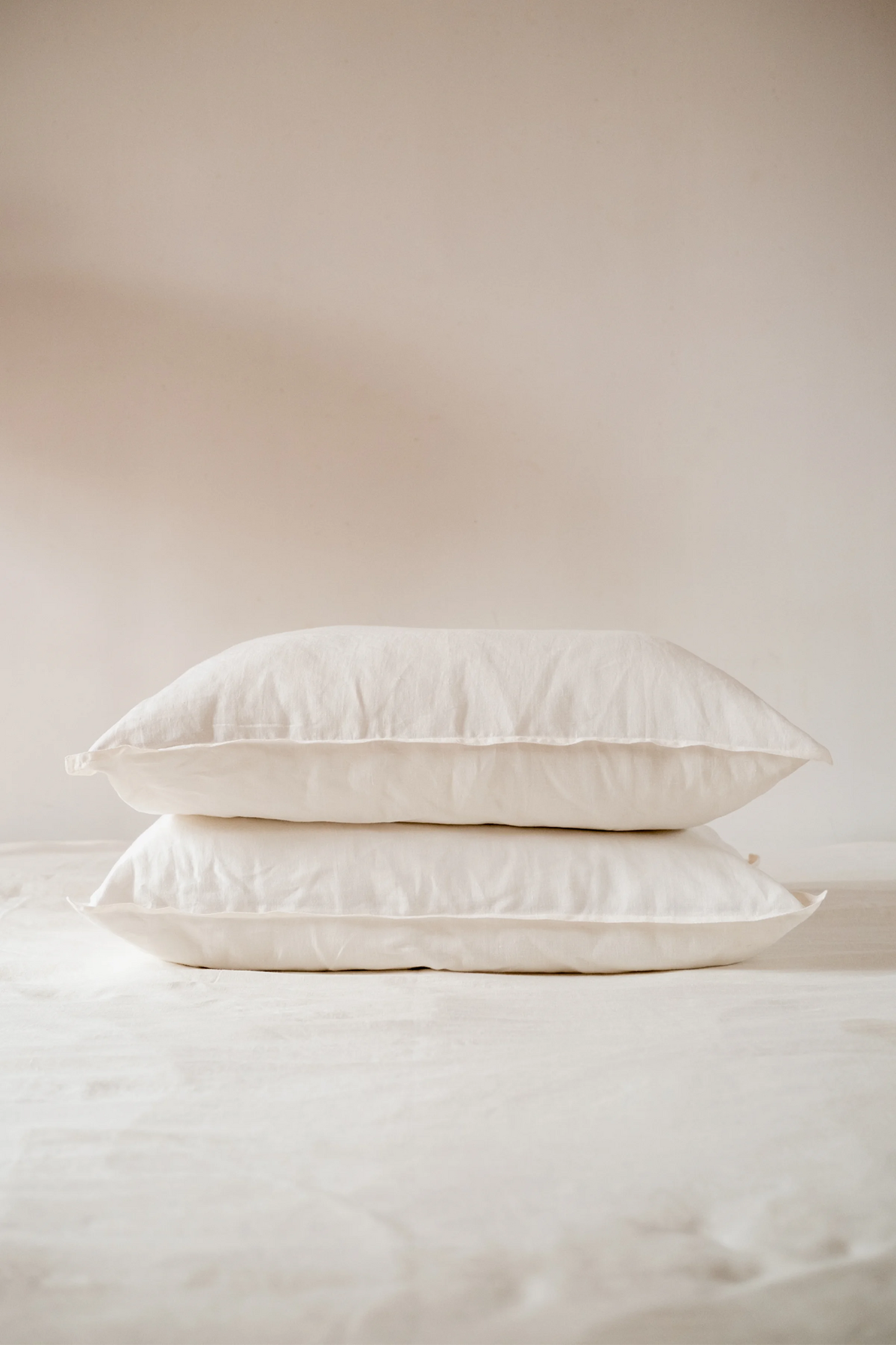 Taie d'oreiller en lin blanc - Made in France