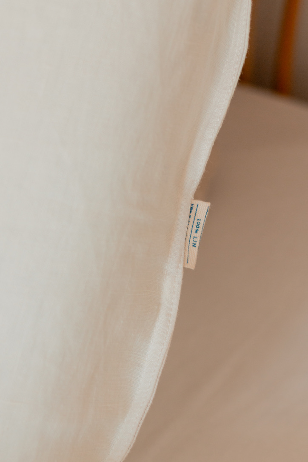 Taie d'oreiller en lin blanc - Made in France