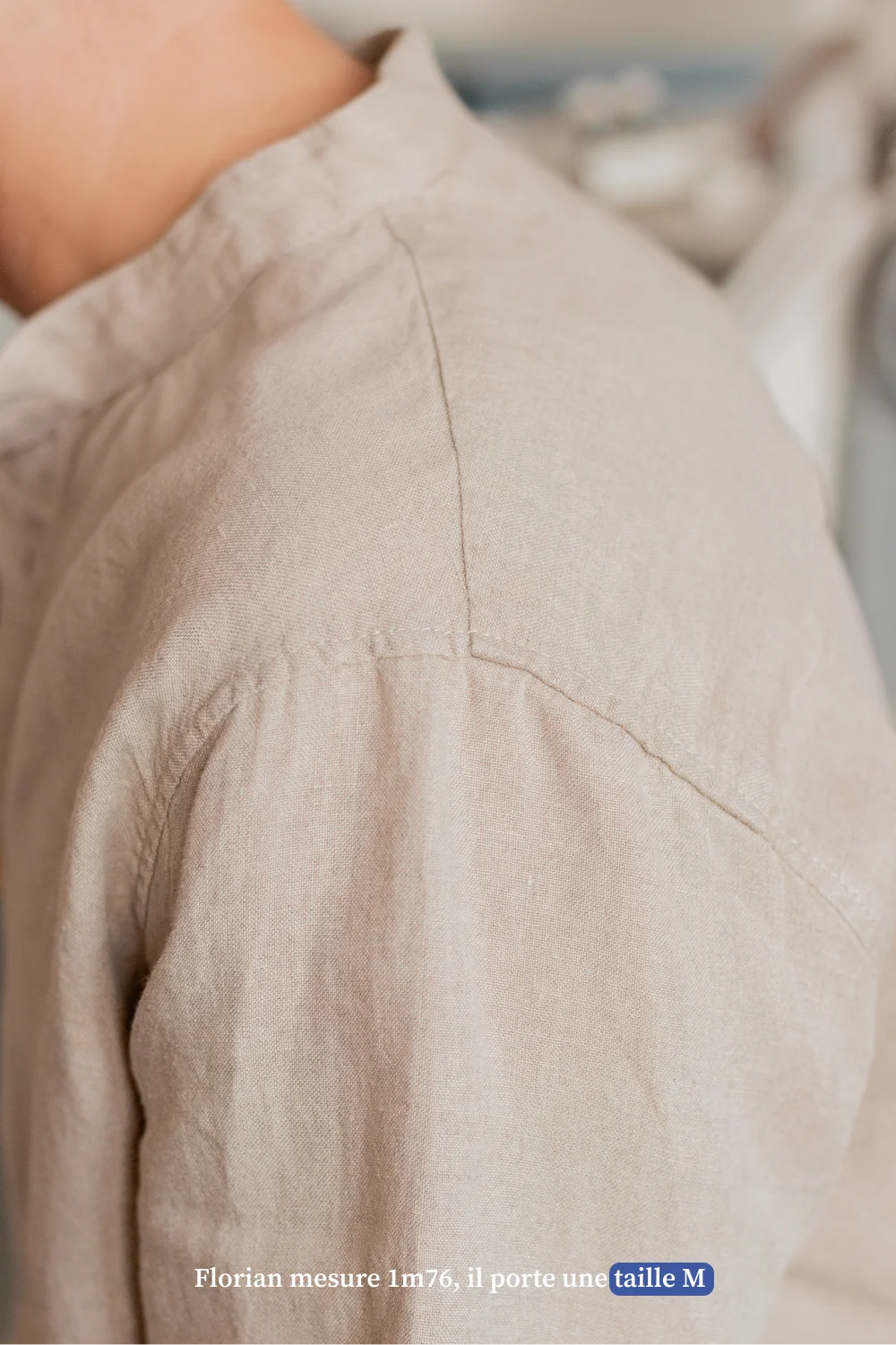 La tunique en lin beige pour homme - fabriquée en France