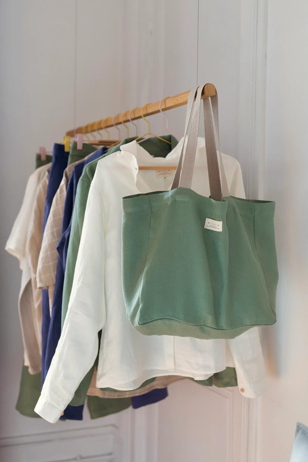 Sac cabas vert en lin - cadeau Made in France