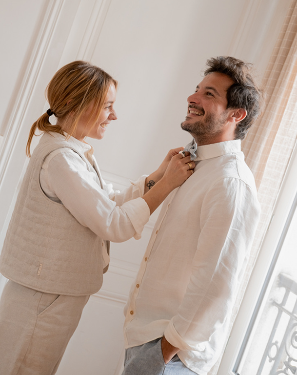 Tenues en lin mariage