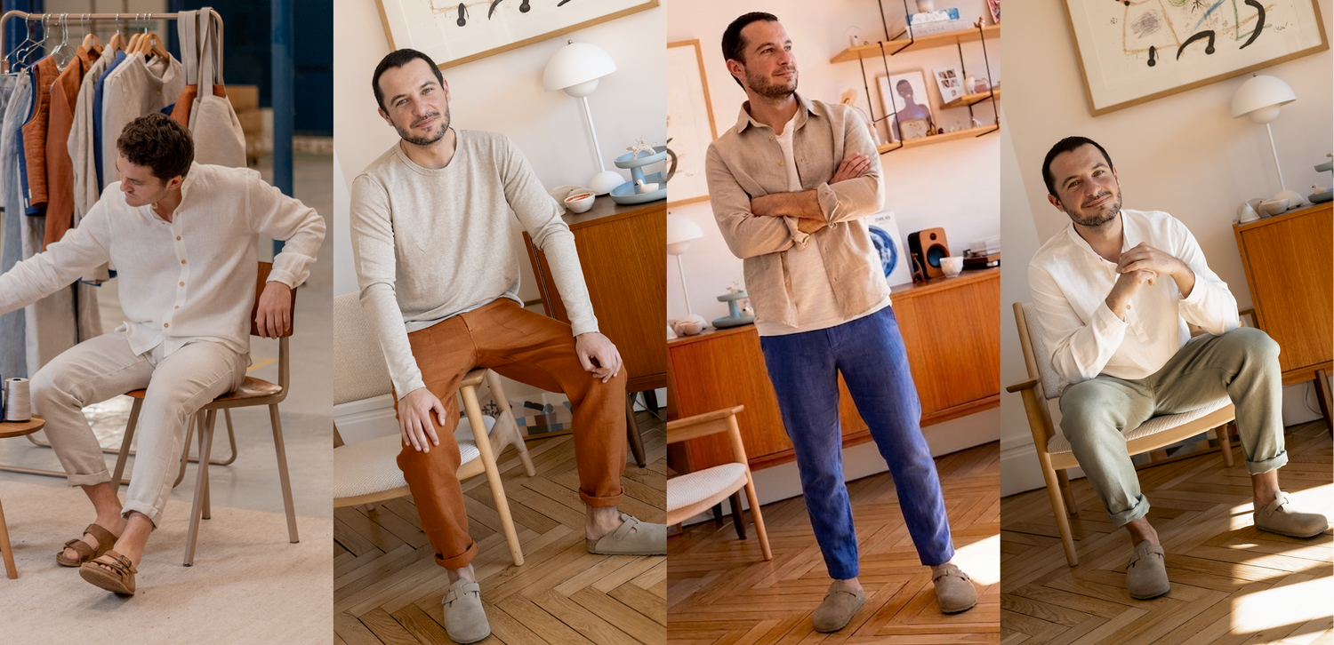 Les chinos homme en 100% lin Made in France