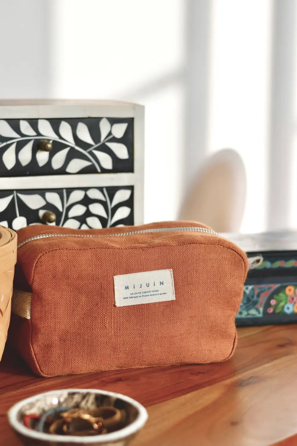 Trousse de toilette écoresponsable en lin