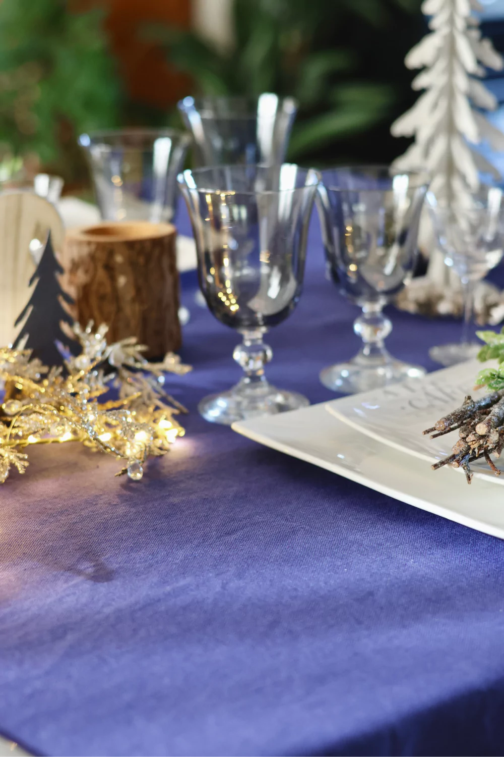 Nappe bleu en lin français