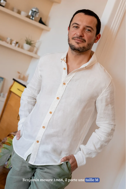 La chemise col boutonné blanche