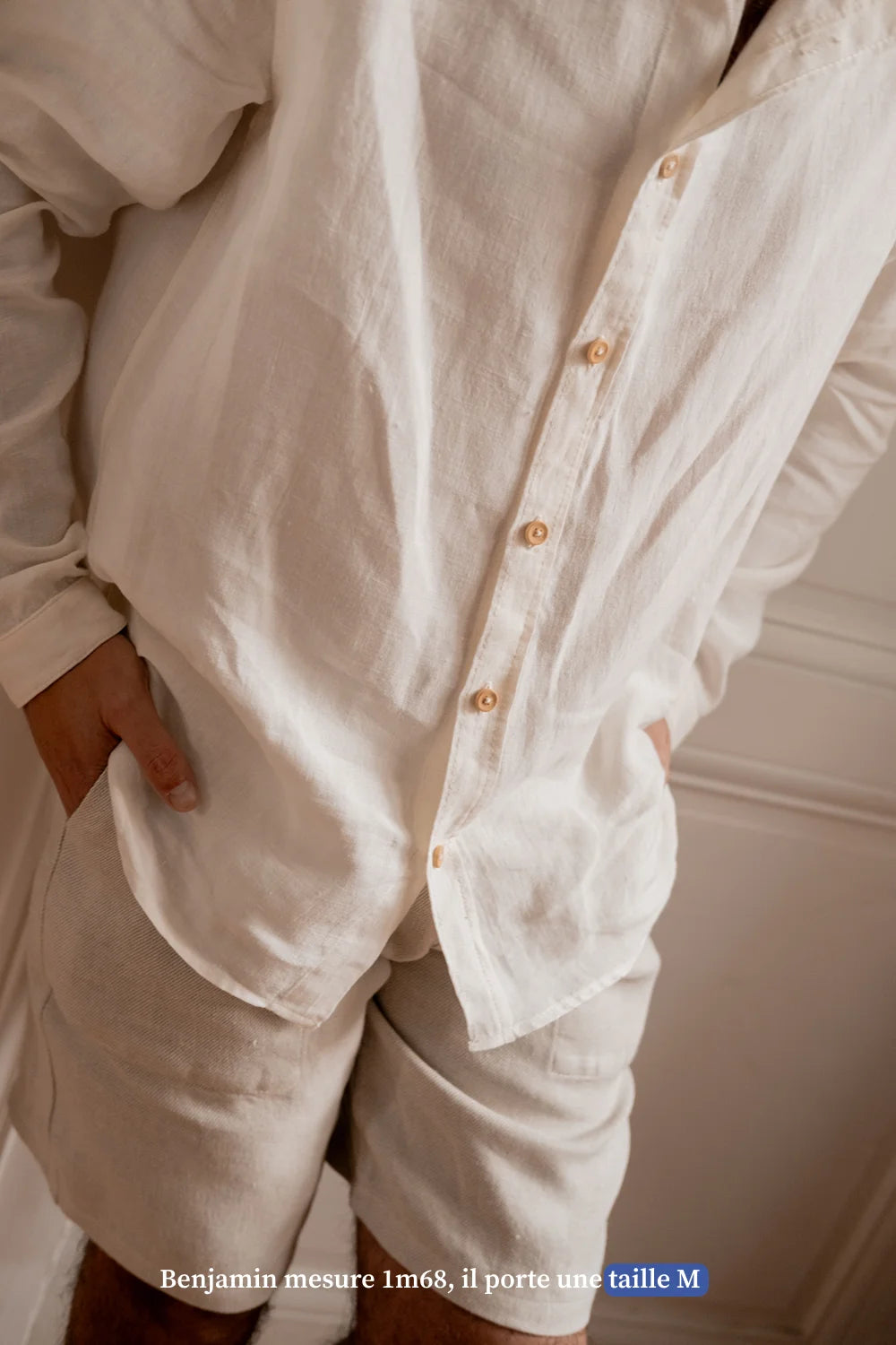 Chemise en lin blanche pour homme - Made In France