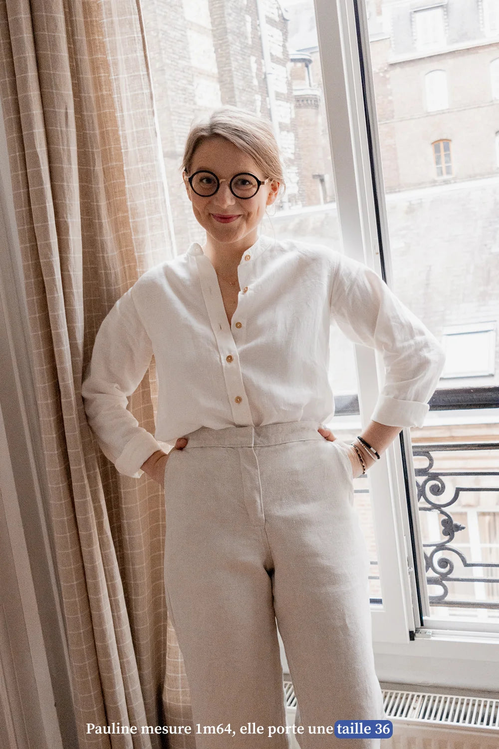 La chemise en lin blanche col mao femme - Made in France