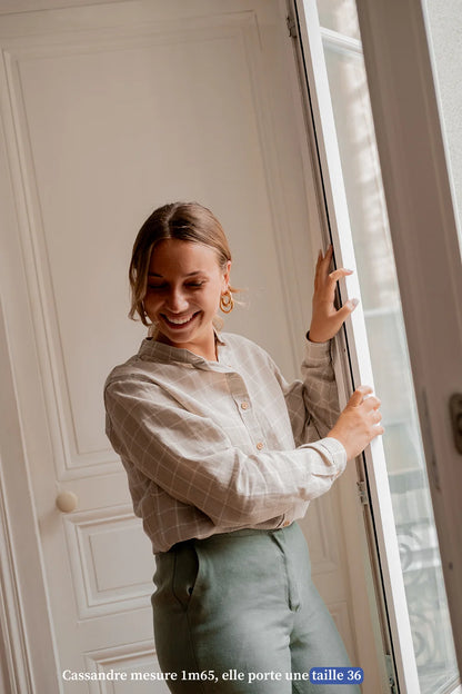 chemise en lin femme à carreaux - vêtement Made in France