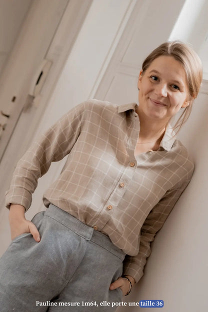 La chemise en lin pour femme à carreaux - Made in France