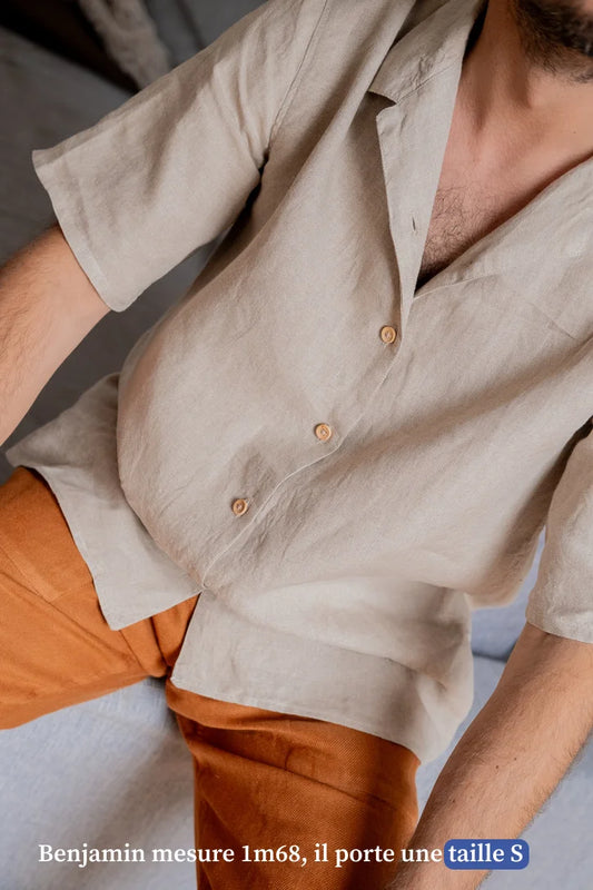 Chemise manches courtes en lin - Made in France