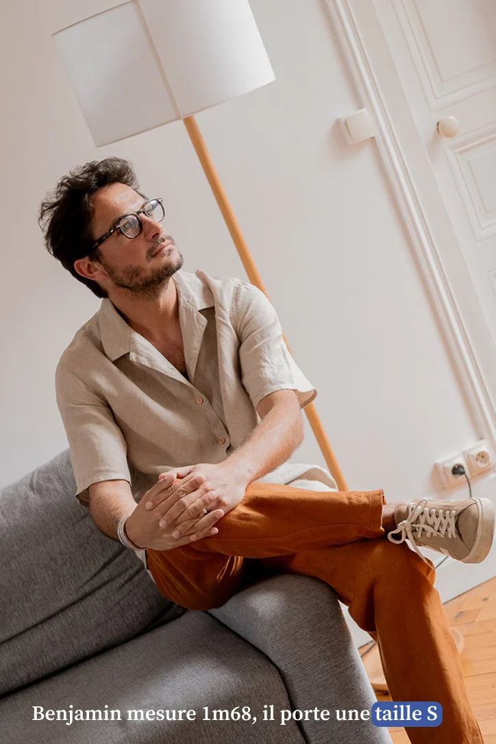 Chemise manches courtes en lin - Made in France