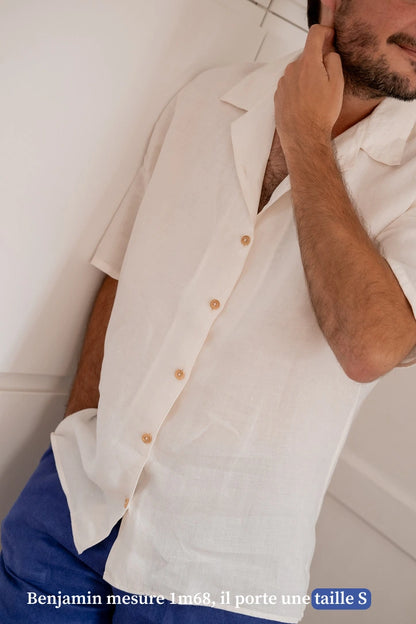 Chemise en lin blanche - Made in France