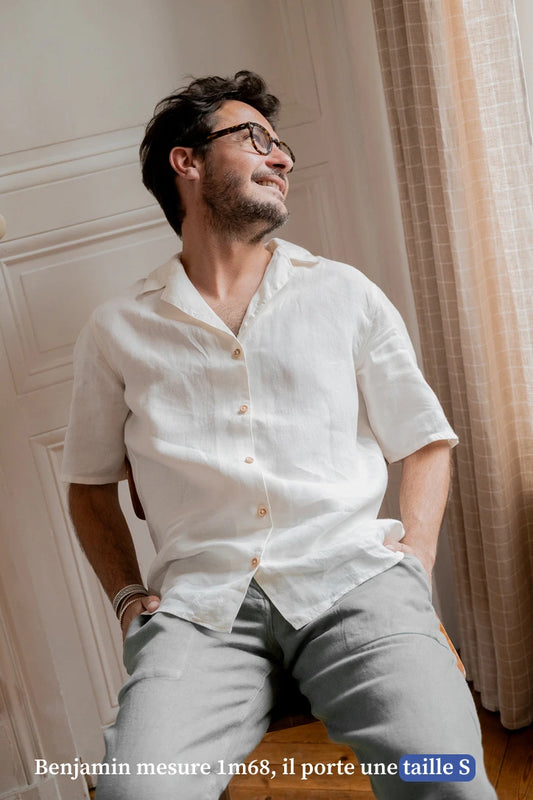 Chemise en lin blanche - Made in France