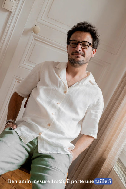 Chemise en lin blanche - Made in France