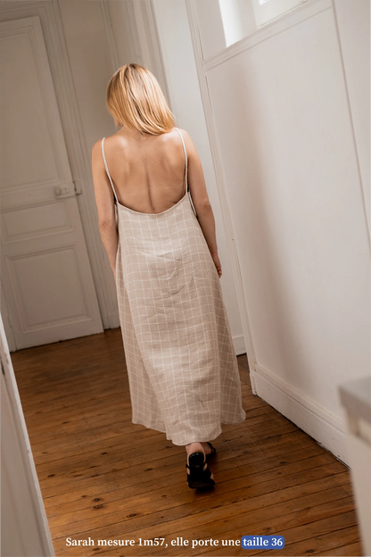La robe bretelles longue carreaux