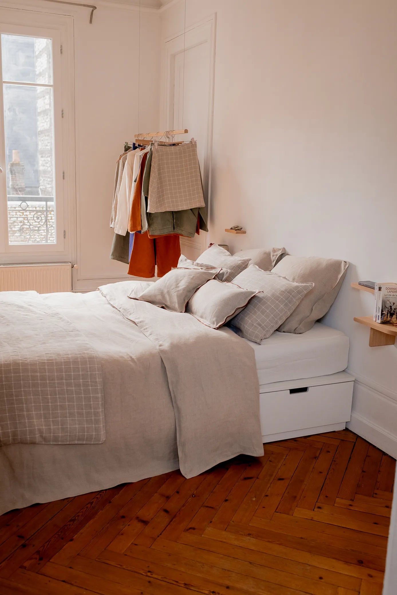 Housse de couette en lin beige - linge de lit en lin made in france