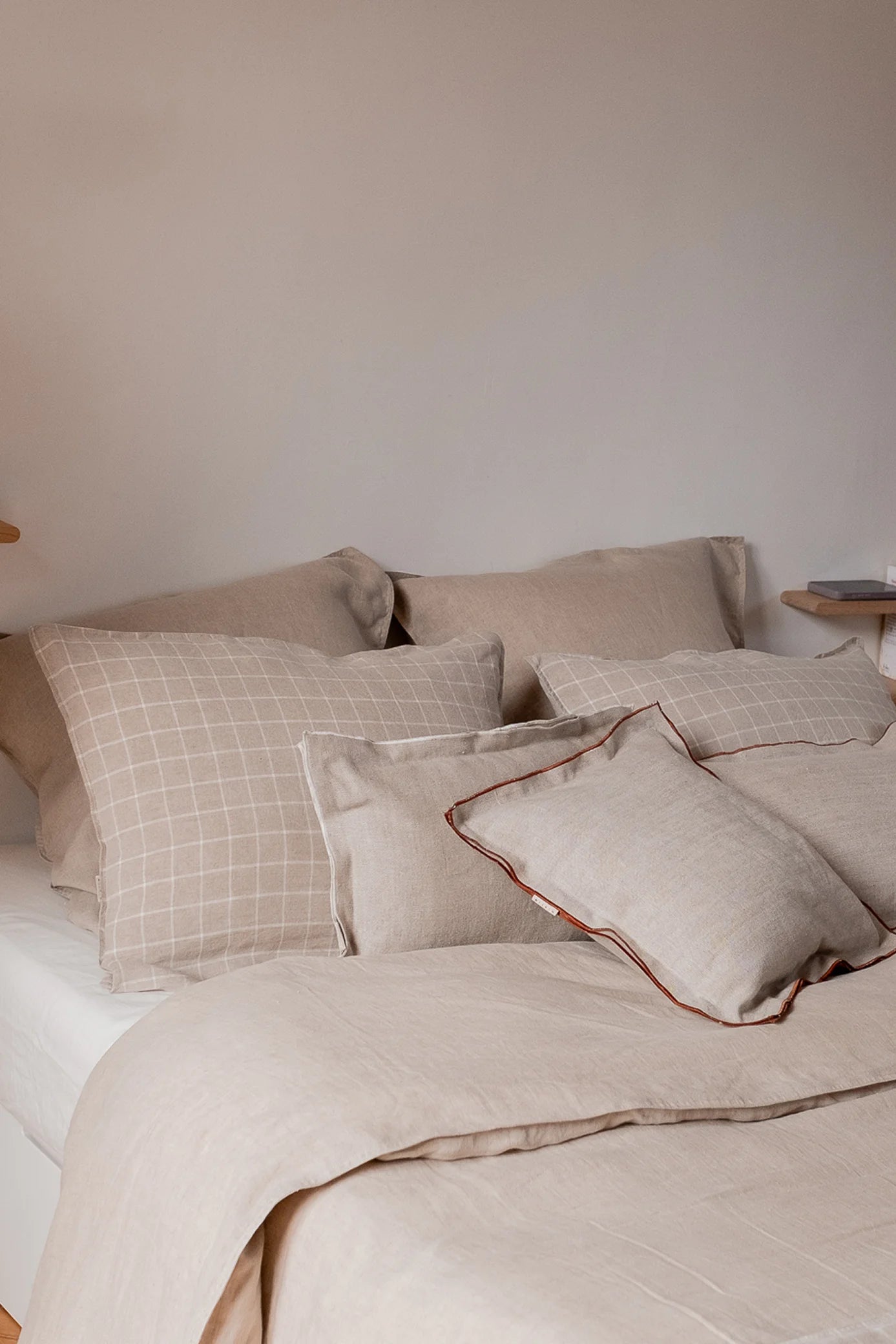 Housse de couette beige en lin Made in France - linge de lit en lin