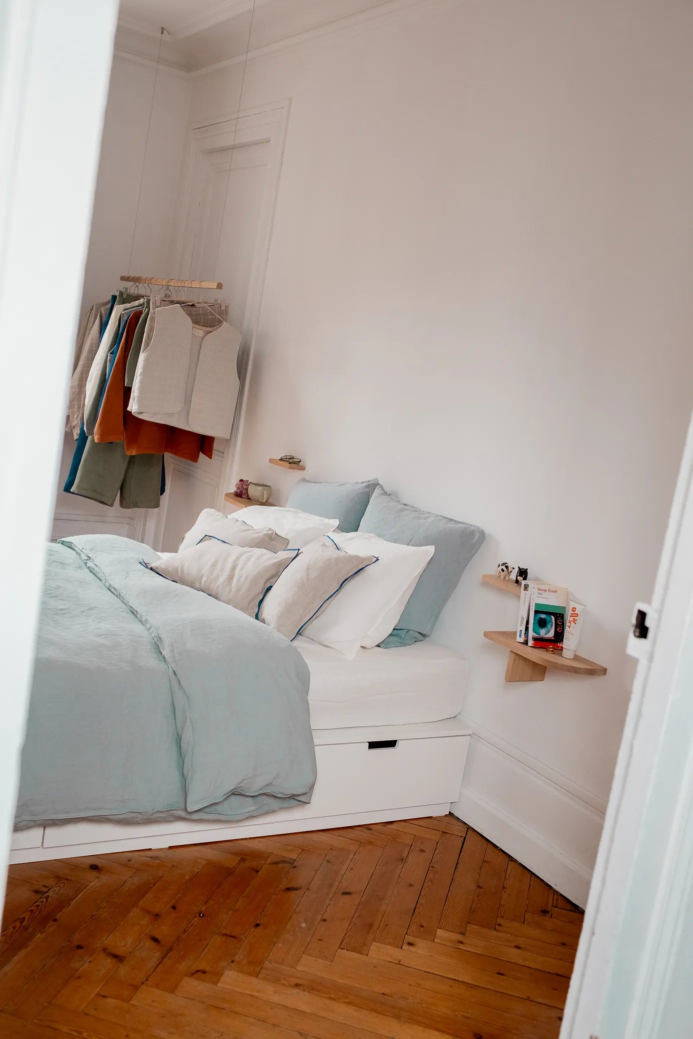 Housse de couette en lin bleu - linge de lit Made in France