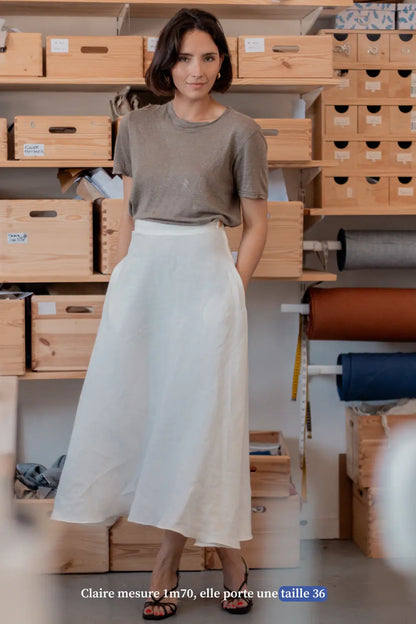 Blanche porte jupes longues hot sale