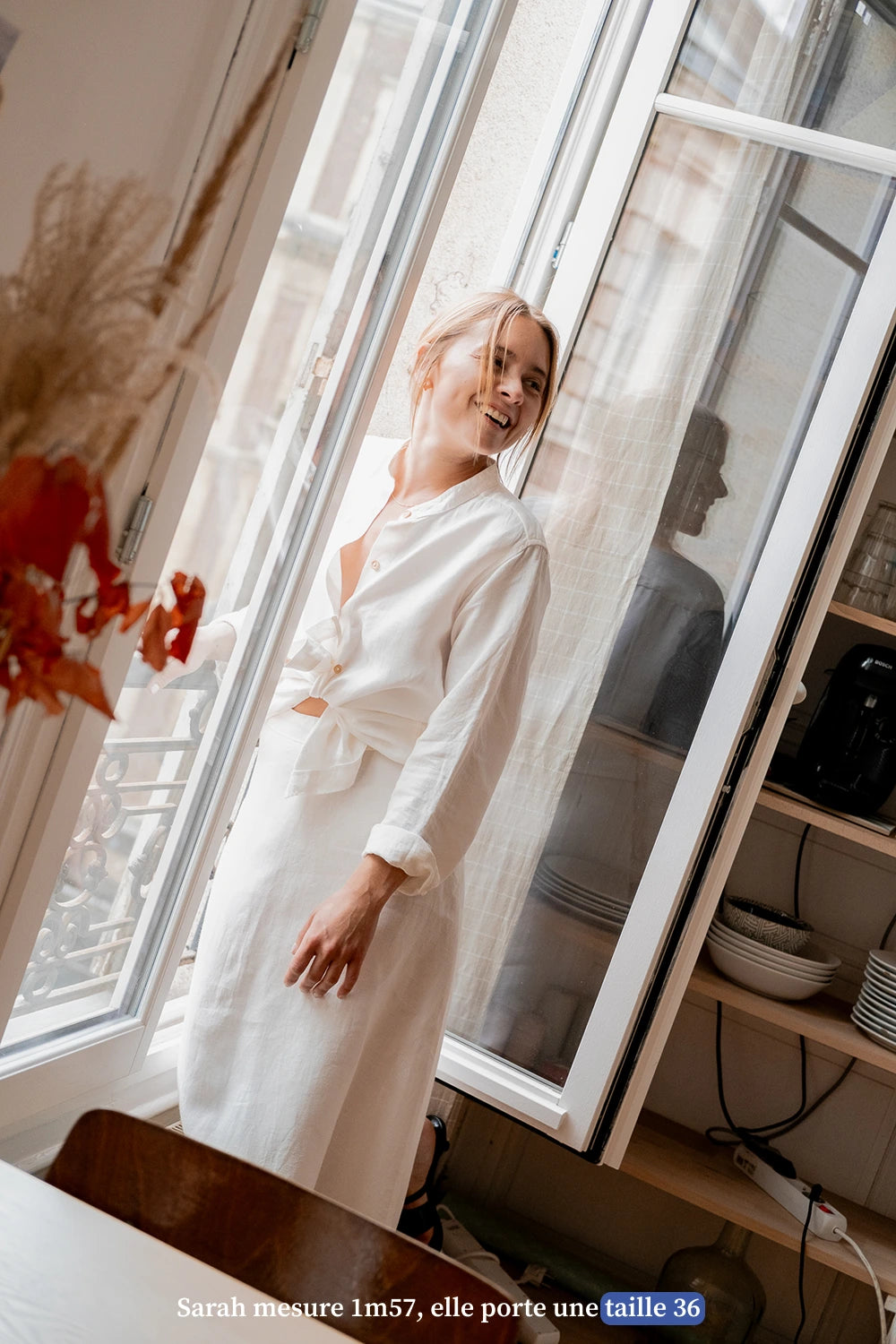 Jupe longue en lin blanche - Made in France