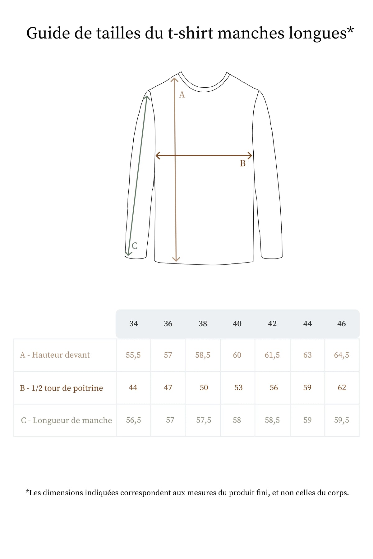 Le t-shirt manches longues beige