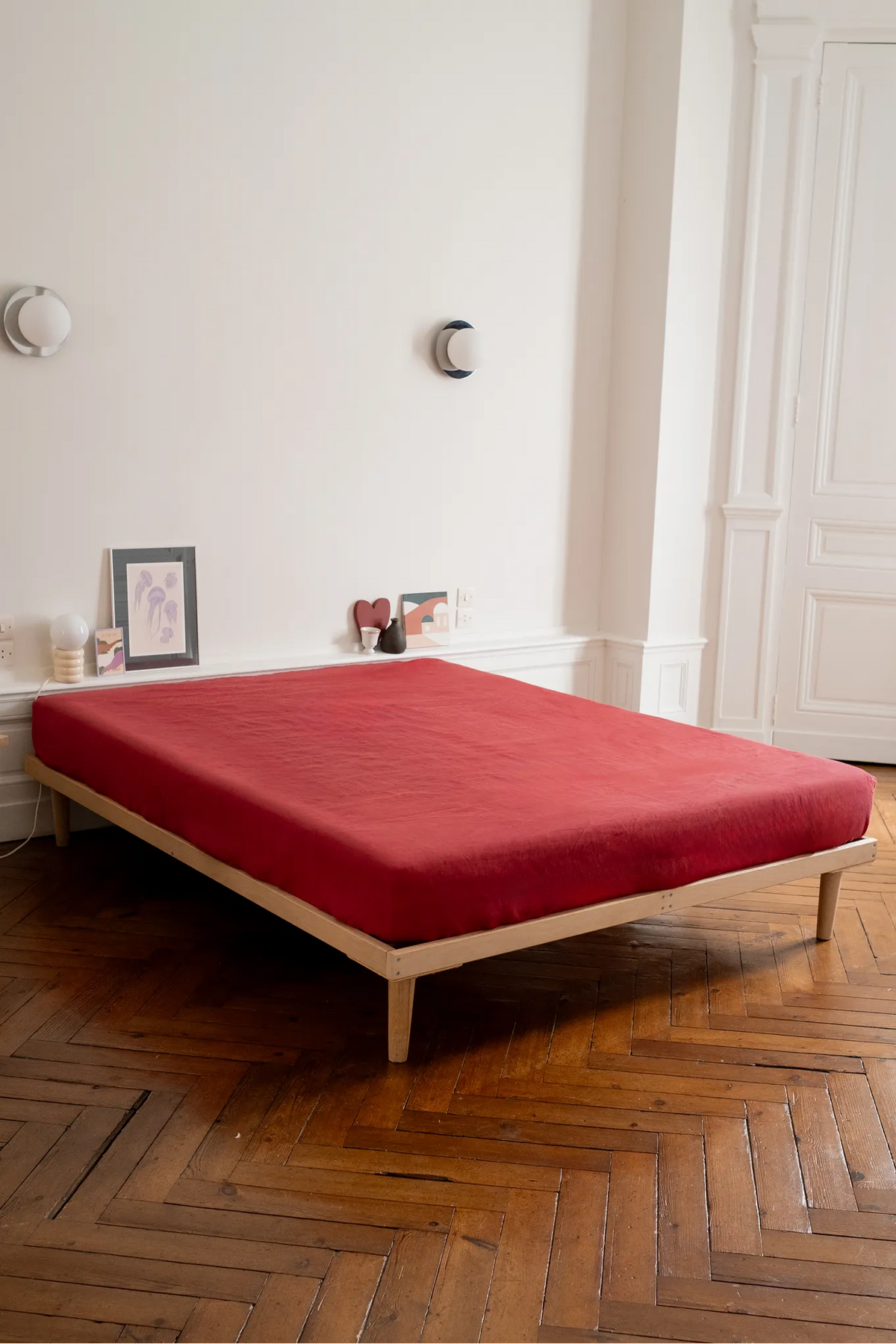 Le drap housse cerise