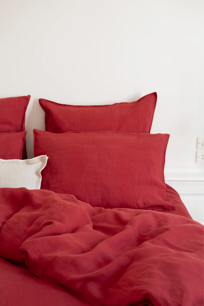 La housse de couette cerise