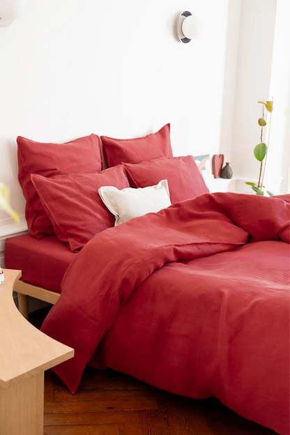 La housse de couette cerise
