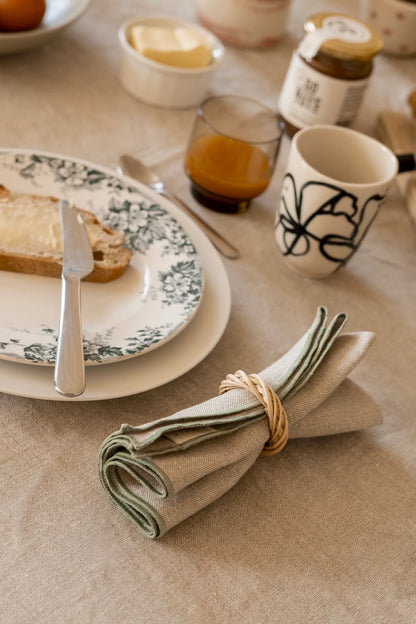 Le duo de serviettes de table bourdon vert