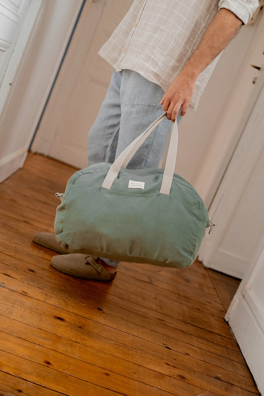 Sac week-end vert en lin - cadeaux Made in France