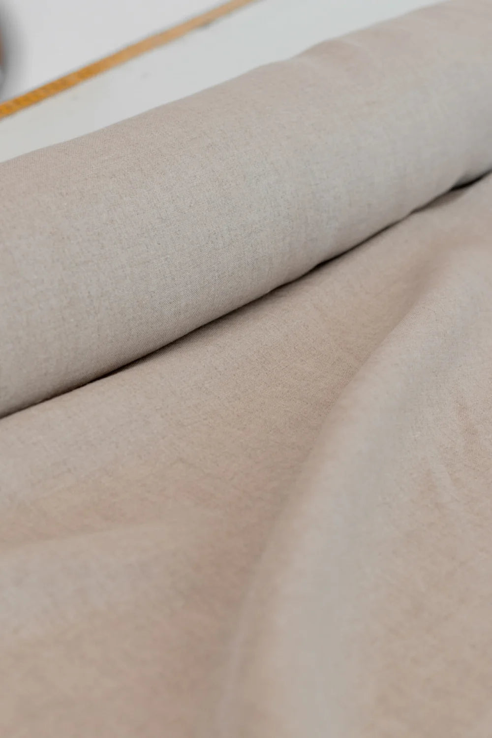 Tissu en lin fin beige - naturel - Made in France