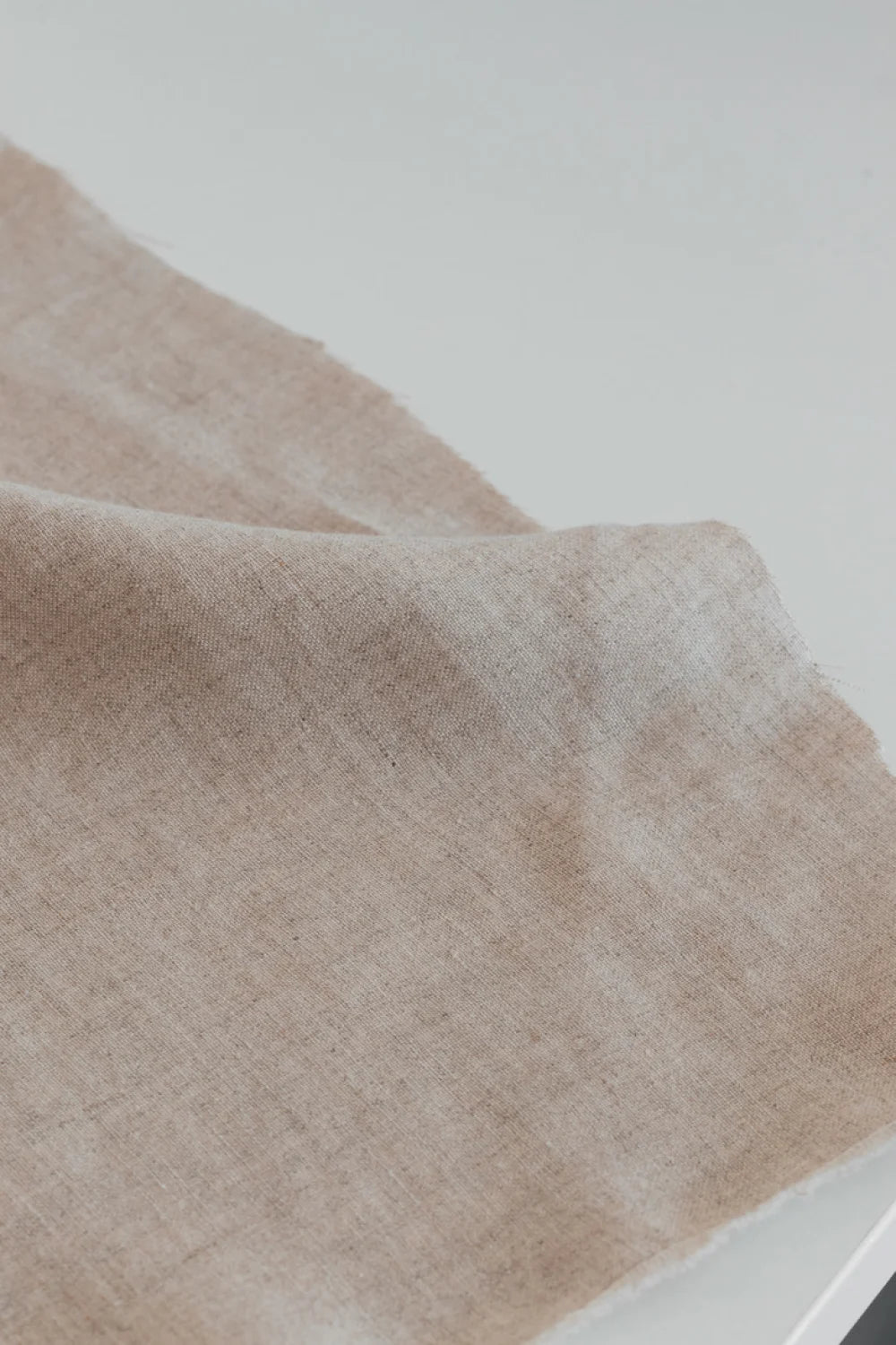 Tissu en lin fin beige - naturel - Made in France