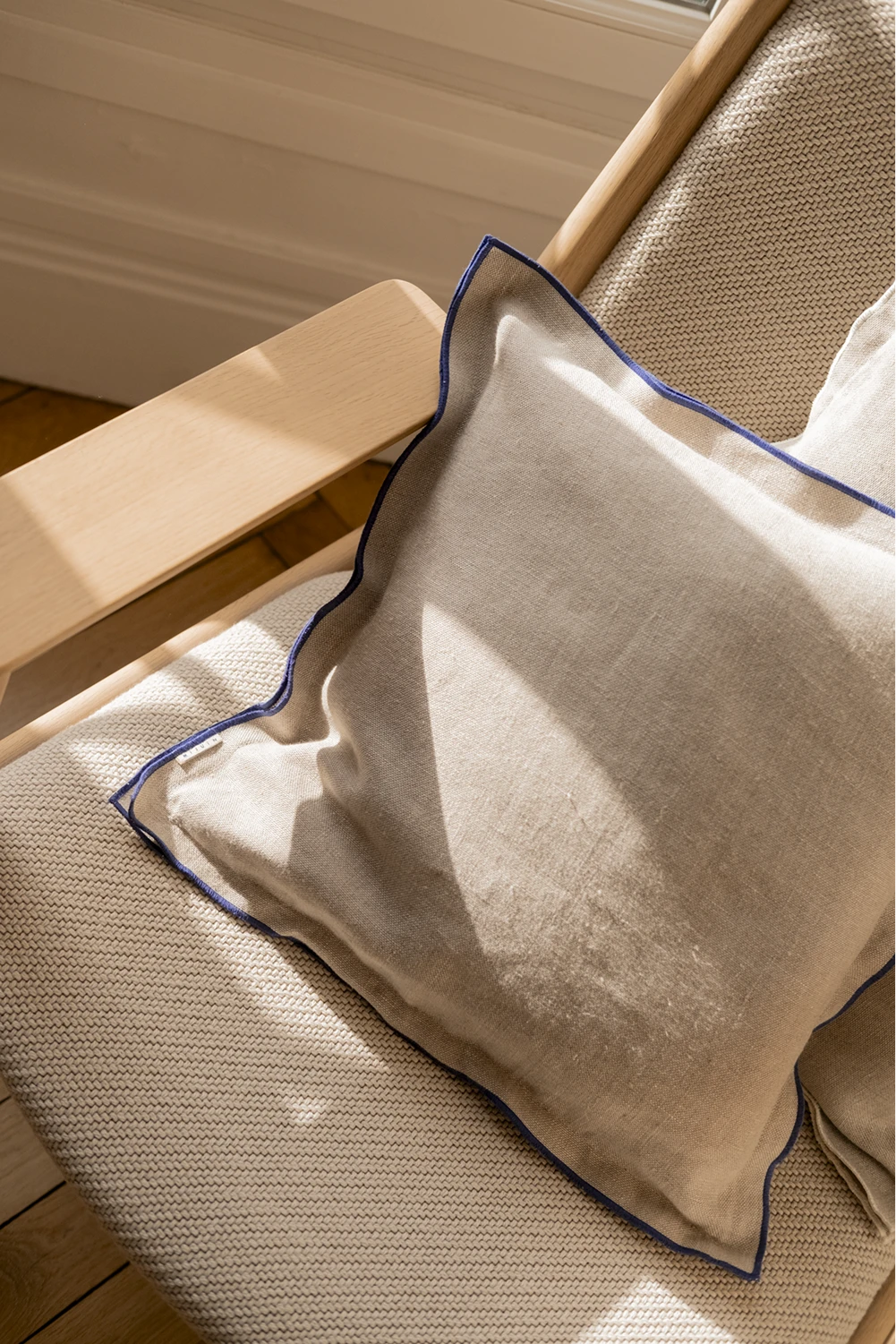 Housse de coussin bourdon bleu