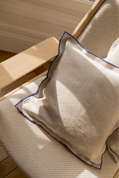 Housse de coussin bourdon bleu