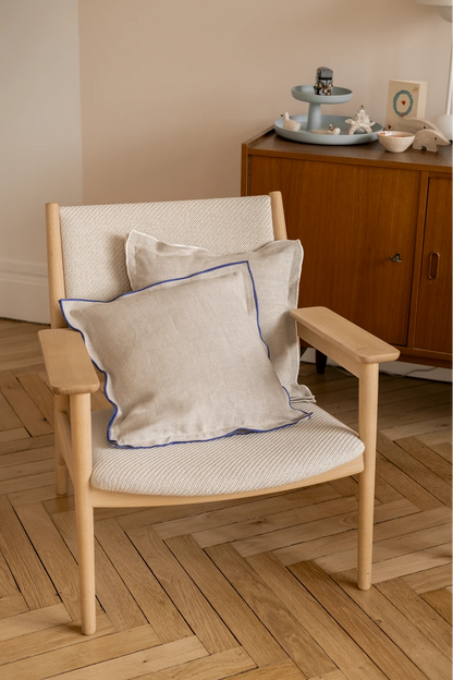 Housse de coussin bourdon bleu