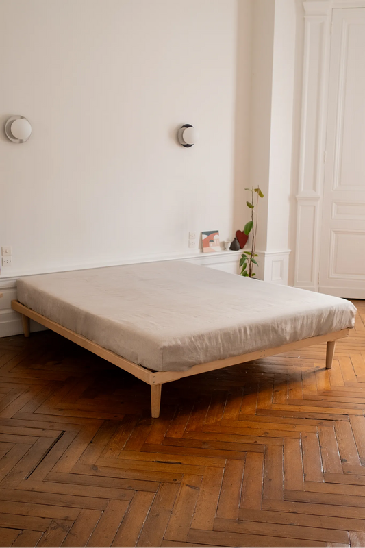 Le drap housse beige