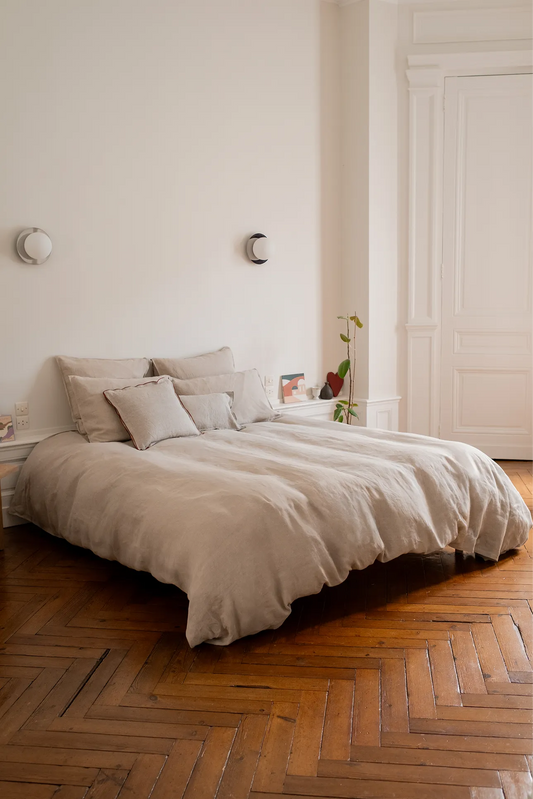 La housse de couette beige