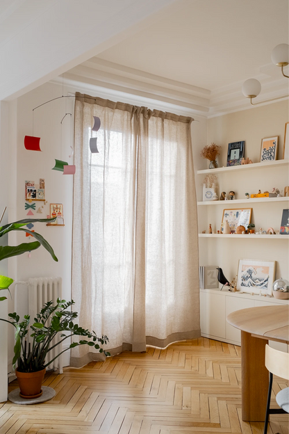 Le rideau fin beige